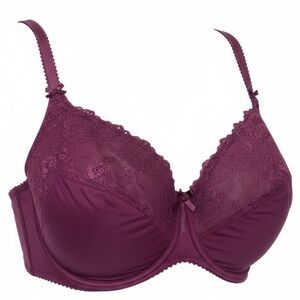 Pour Moi Full Figure Lace Women's Bra in Burgundy